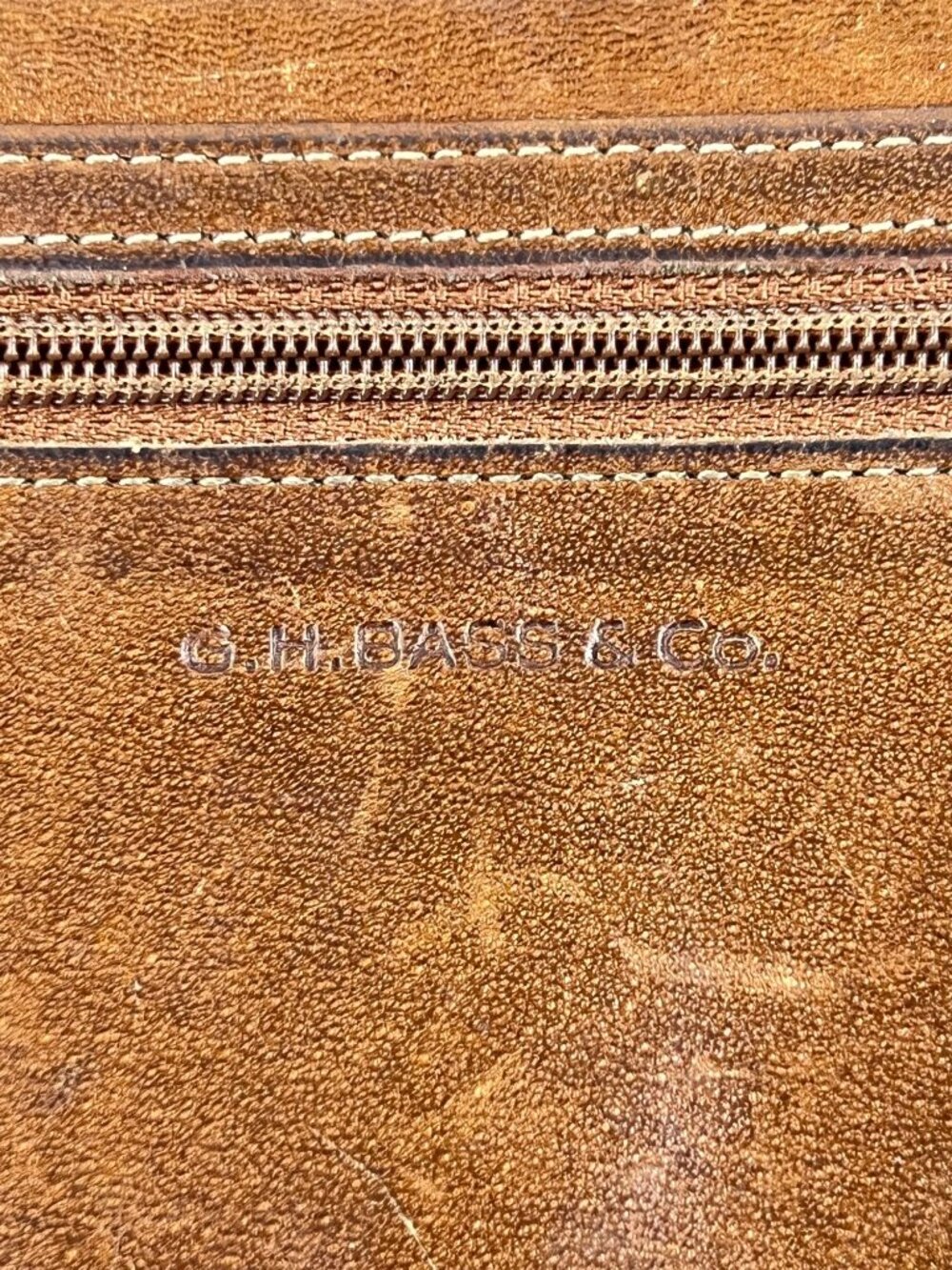 G.H. Bass & Co. Brown Leather Wallet Crossbody Bag Full Grain Leather vintage - Picture 3 of 10